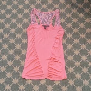 Kische Boutique Coral Racerback Ruched Stretch Camisole Tank Top